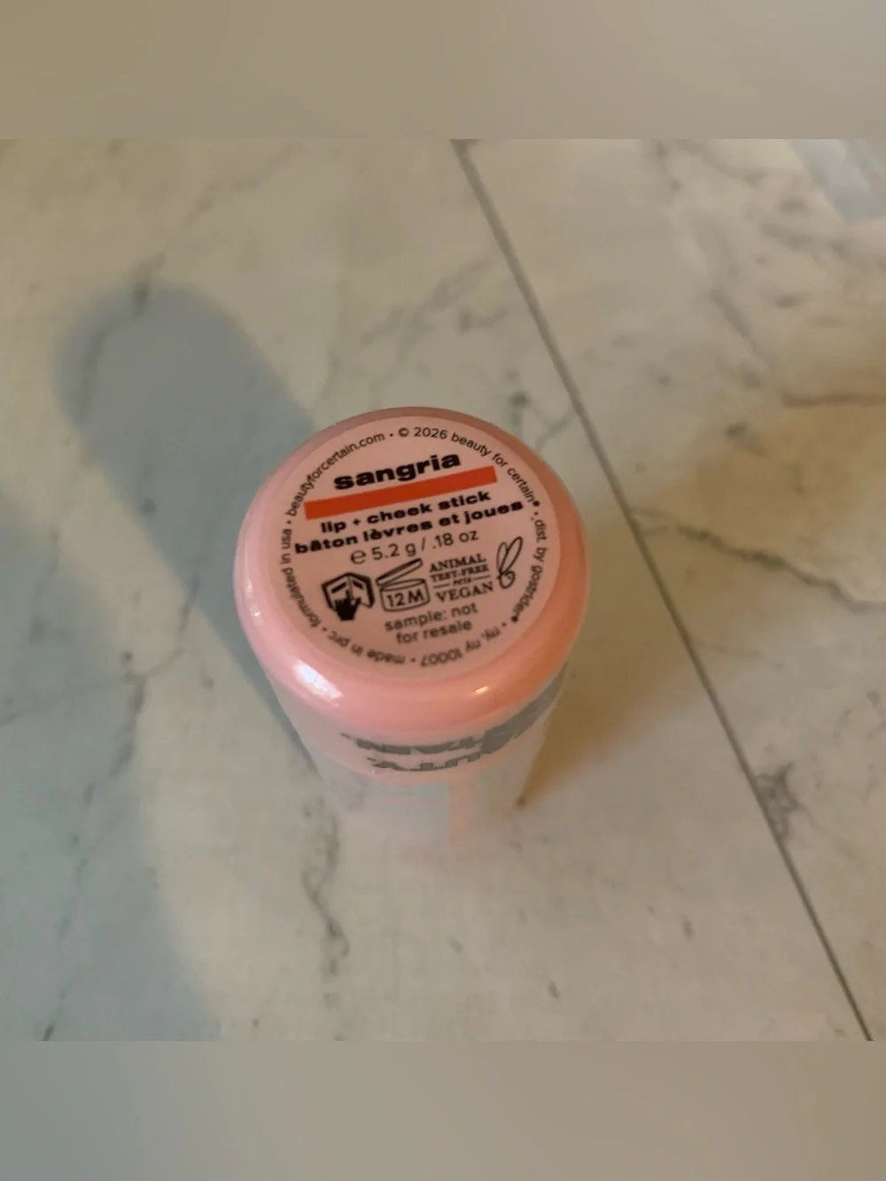 BEAUTY FOR CERTAIN Lip + Cheek Stick Sangria Strawberry Sorbet - Berry Pink 5.2g